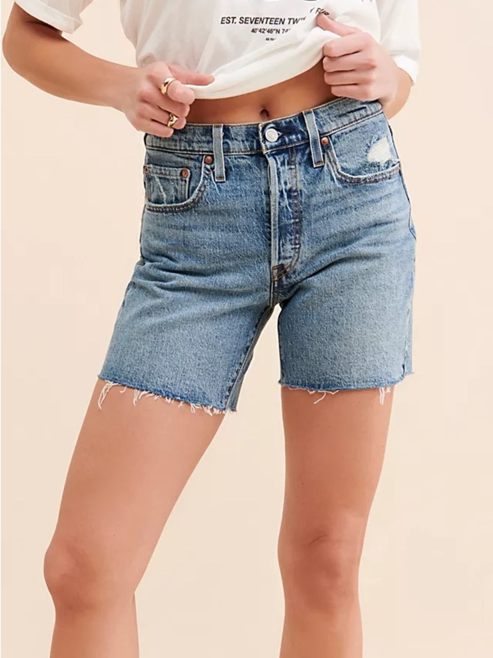 Levi's 501 Mid Thigh Denim Shorts Size 27